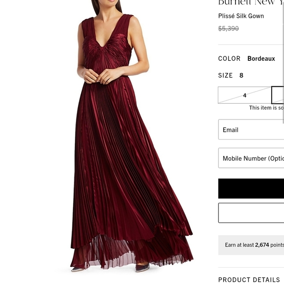 BURNETT NEWYORK Dresses & Skirts - BURNETT newyork Bordeaux pleated gown